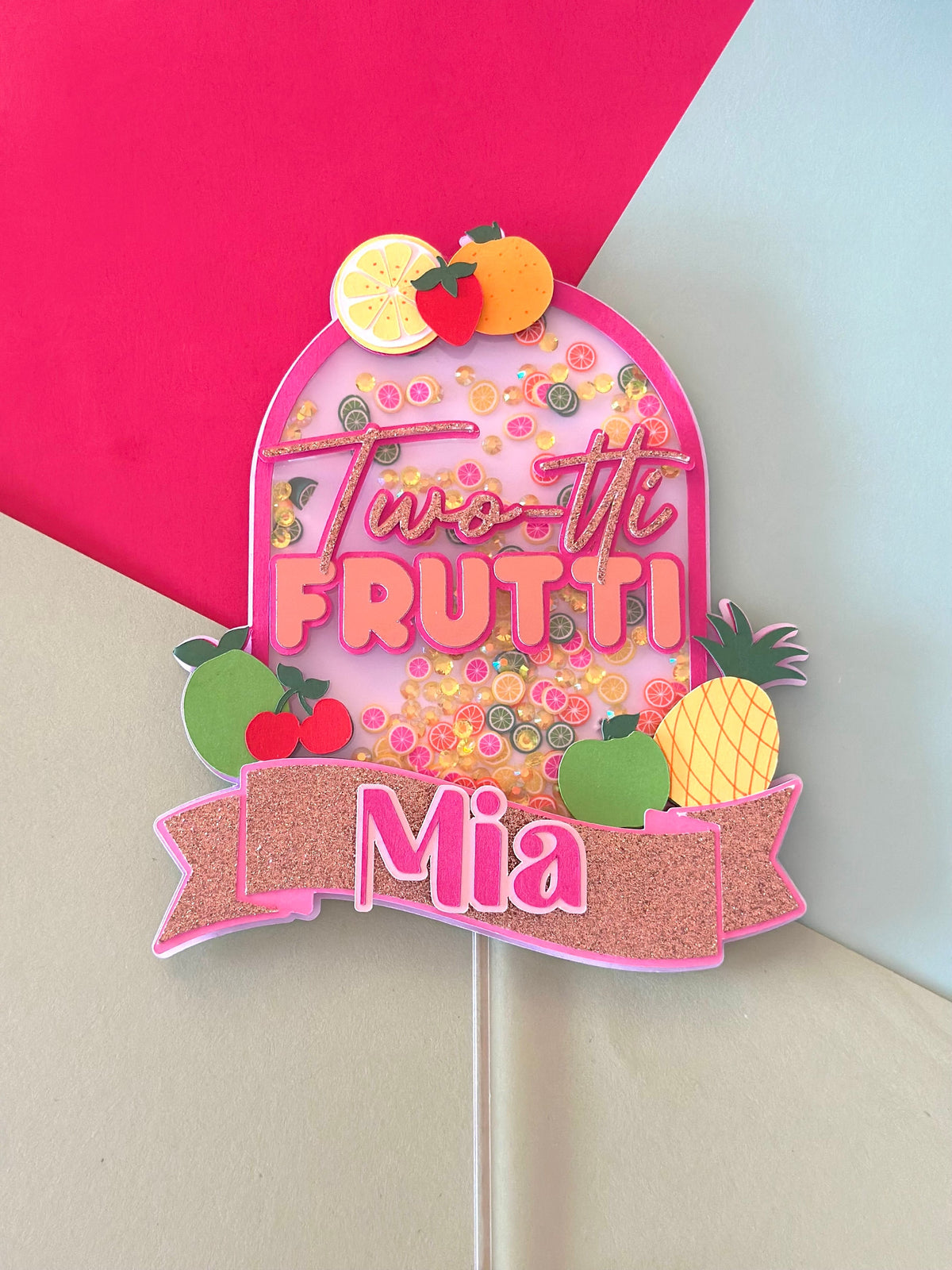 TWO-tti Frutti, 3D Cake Topper, Dancing Fruit, Baby Sensory, 2nd Birthday