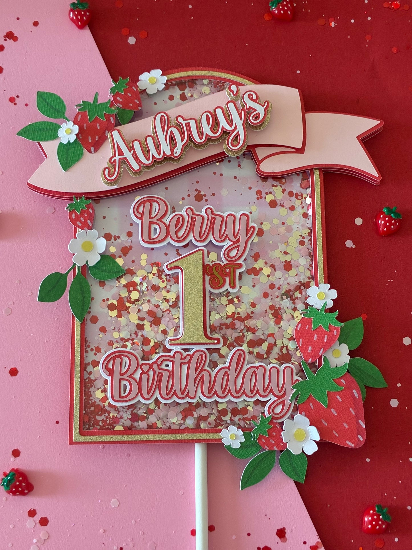 Berry 1st Birthday Cake Topper