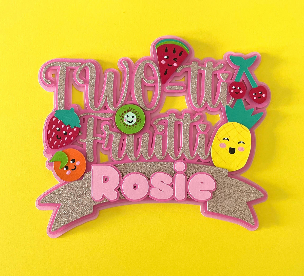 TWO-tti Frutti, 3D Cake Topper, Dancing Fruit, Baby Sensory, 2nd Birthday