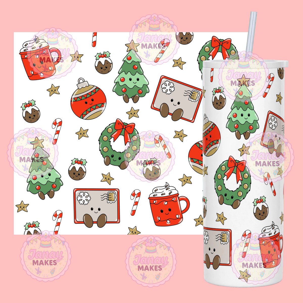 Jelly Christmas 20oz Tumbler Wrap